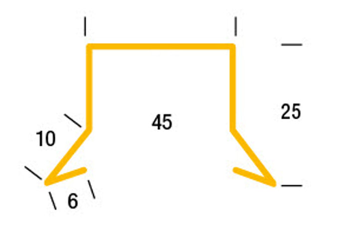 Sternkapsel lige alu 45 x 25 mm x 100 cm